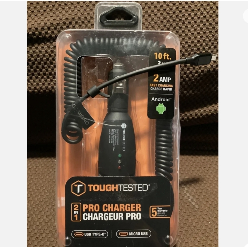 New In Box!!! "Tough Tested" 2 in 1 Pro Charger-10 ft.